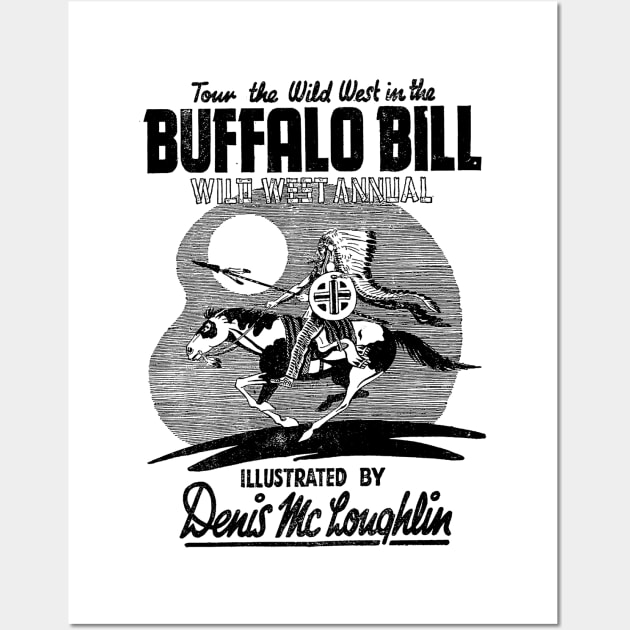 No Background Running on Horseback through The  Desert Buffalo Bill Western Robbery Cowboy Retro Comic Wall Art by REVISTANGO